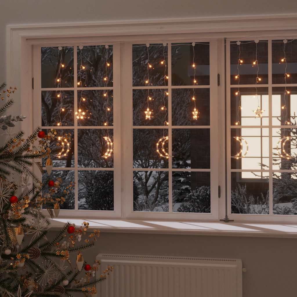 Lichtslinger ster en maan afstandsbediening 138 LED's warmwit is nu te koop bij PeponiXL, paradijselijk wonen!