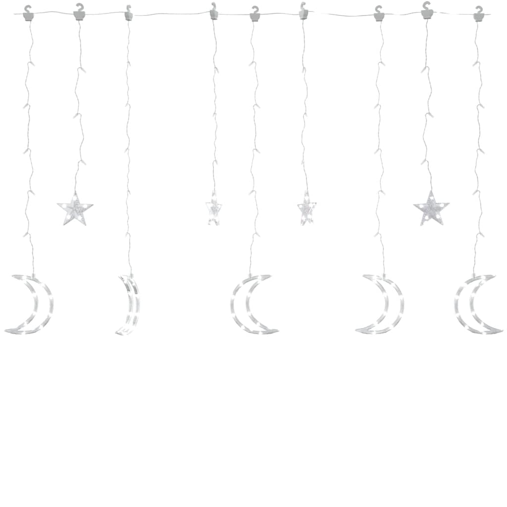 Lichtslinger ster en maan afstandsbediening 138 LED's koudwit is nu te koop bij PeponiXL, paradijselijk wonen!