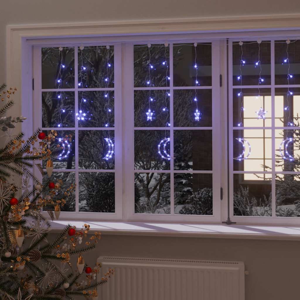 Lichtslinger ster en maan afstandsbediening 138 LED's blauw is nu te koop bij PeponiXL, paradijselijk wonen!