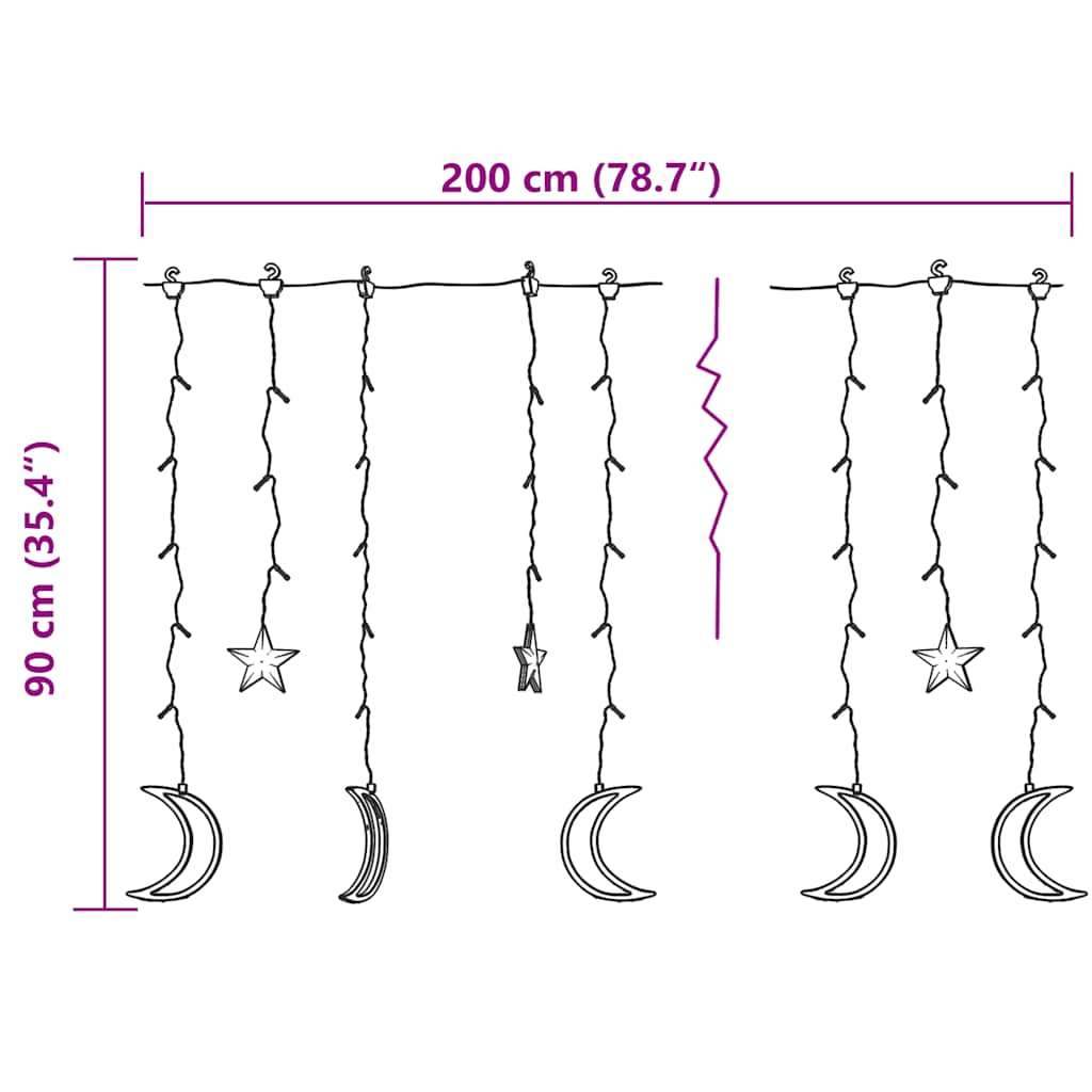 Lichtslinger ster en maan 138 LED's meerkleurig is nu te koop bij PeponiXL, paradijselijk wonen!