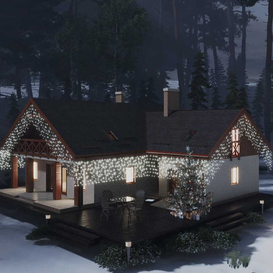 Lichtgordijn met 400 LED's en 8 functies 10 m koudwit is nu te koop bij PeponiXL, paradijselijk wonen!