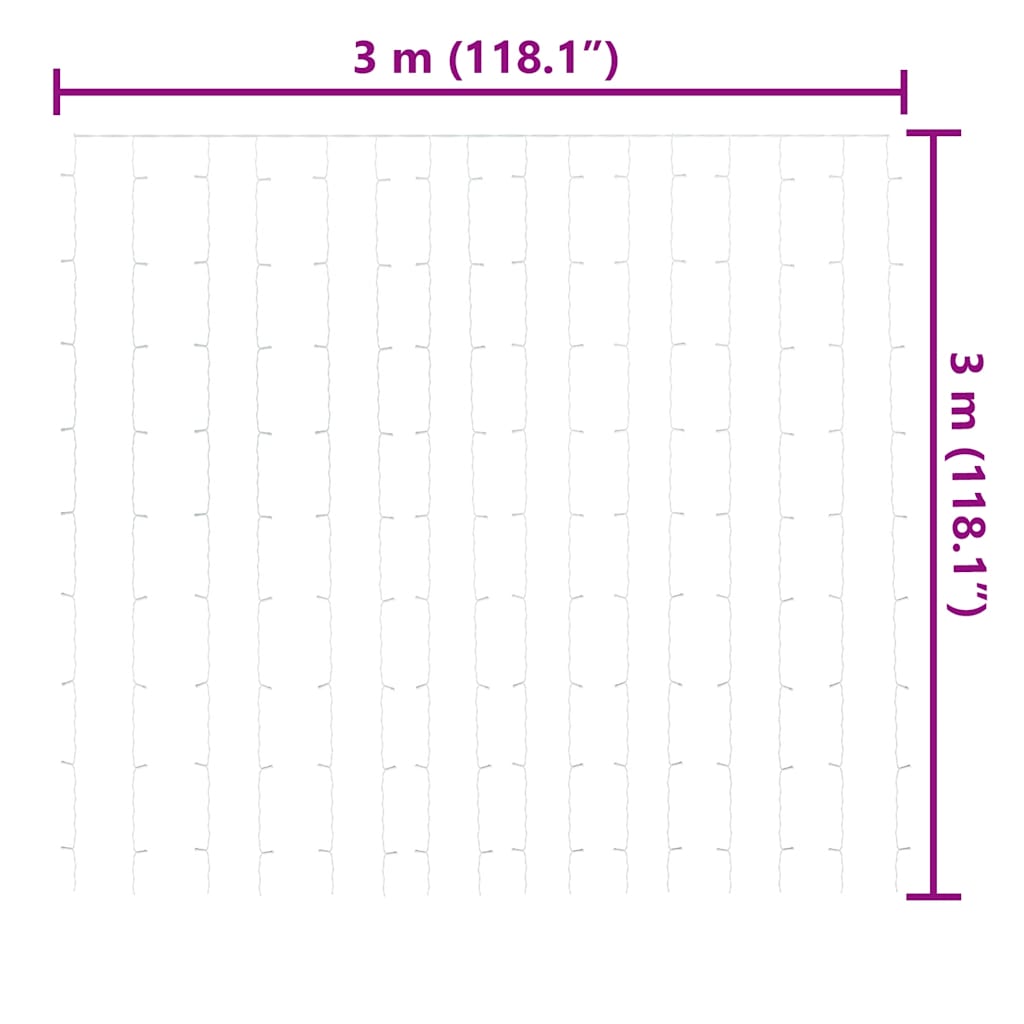 Lichtsnoergordijn met 300 LED's en 8 functies 3x3 m warmwit is nu te koop bij PeponiXL, paradijselijk wonen!