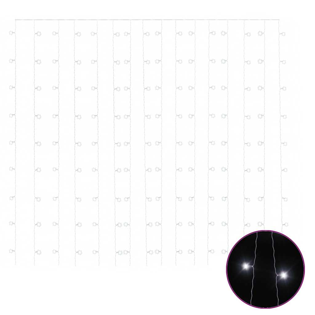 Lichtsnoergordijn met 300 LED's en 8 functies 3x3 m koudwit is nu te koop bij PeponiXL, paradijselijk wonen!