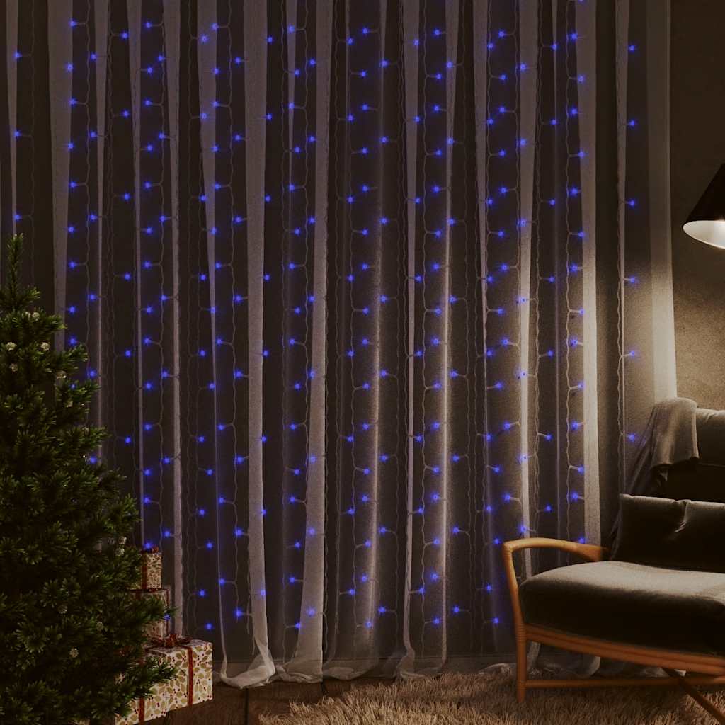 Lichtsnoergordijn met 300 LED's en 8 functies 3x3 m blauw is nu te koop bij PeponiXL, paradijselijk wonen!