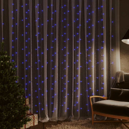Lichtsnoergordijn met 300 LED's en 8 functies 3x3 m blauw is nu te koop bij PeponiXL, paradijselijk wonen!