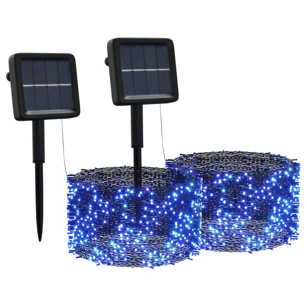Lichtsnoeren 2 st met 2x200 LED's solar binnen/buiten blauw is nu te koop bij PeponiXL, paradijselijk wonen!