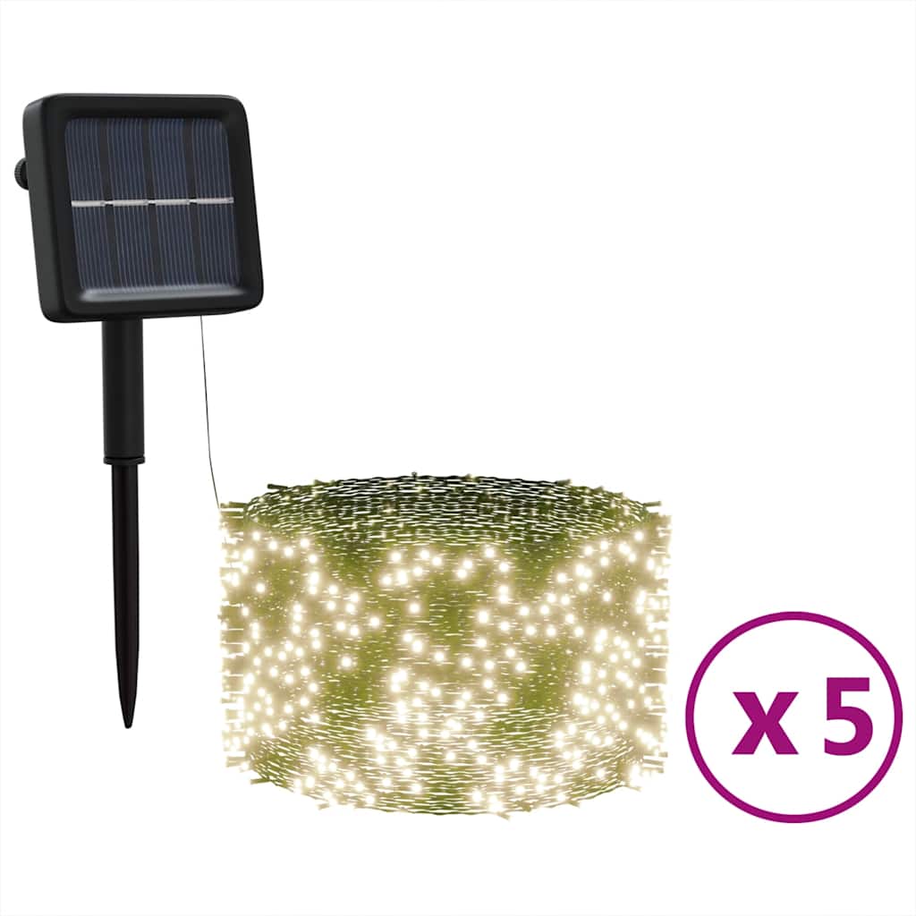 5 st Lichtslinger met 200 LED's solar binnen/buiten warmwit is nu te koop bij PeponiXL, paradijselijk wonen!