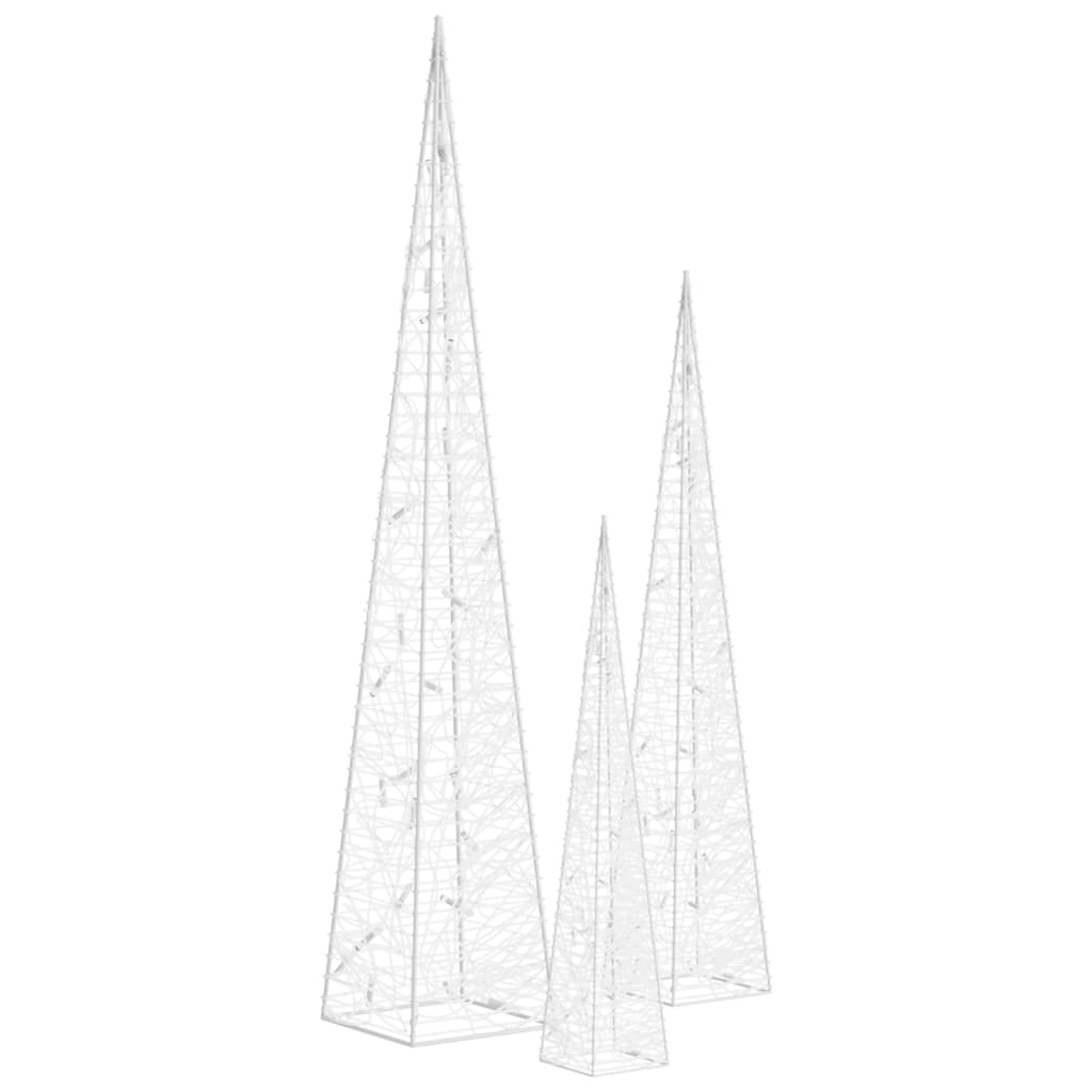 Lichtkegelset decoratief LED 30/45/60 cm acryl koudwit is nu te koop bij PeponiXL, paradijselijk wonen!