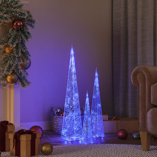 Lichtkegelset decoratief LED 30/45/60 cm acryl blauw is nu te koop bij PeponiXL, paradijselijk wonen!