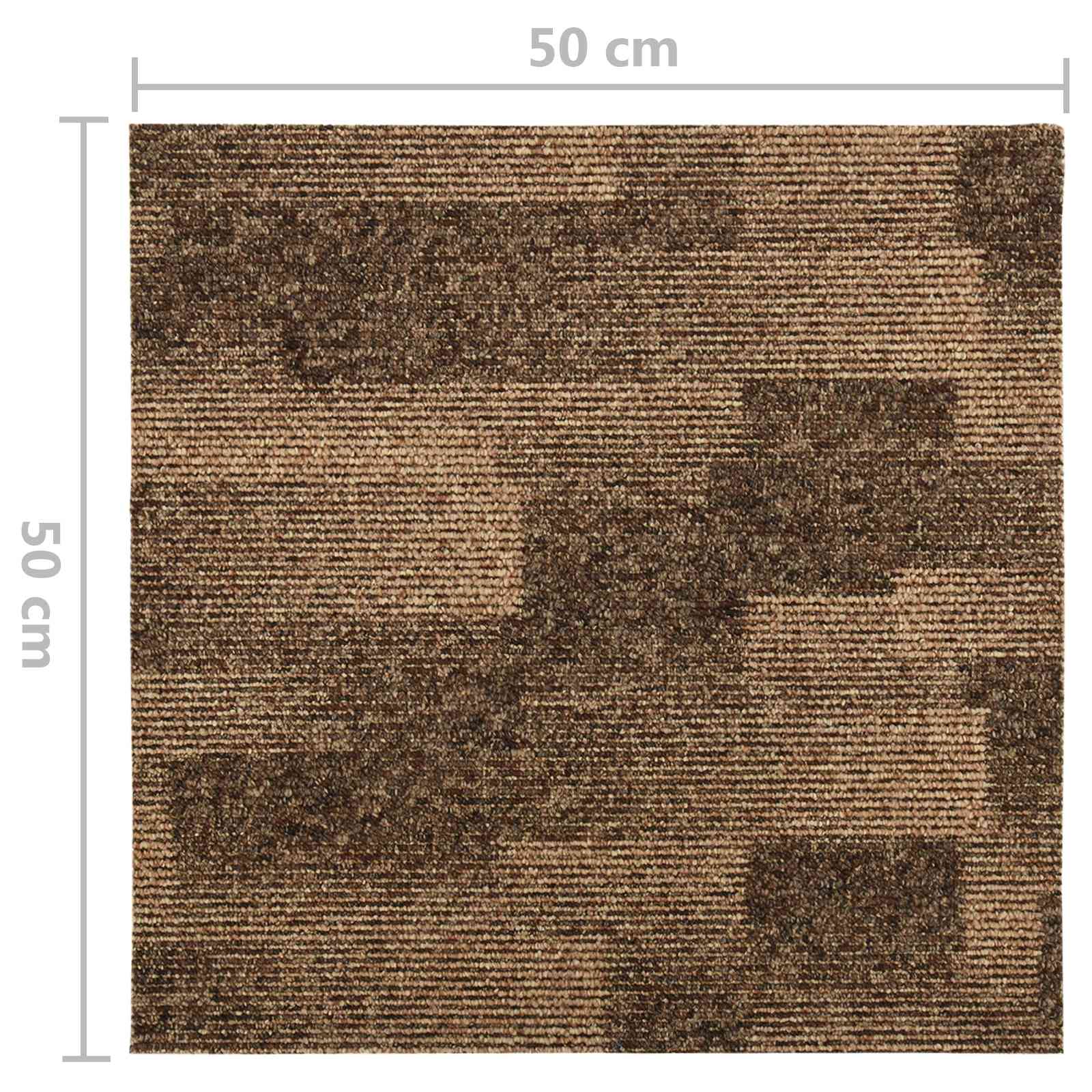 Vloertapijt 20 pcs Bruin 50 x 50 cm PP is nu te koop bij PeponiXL, paradijselijk wonen!