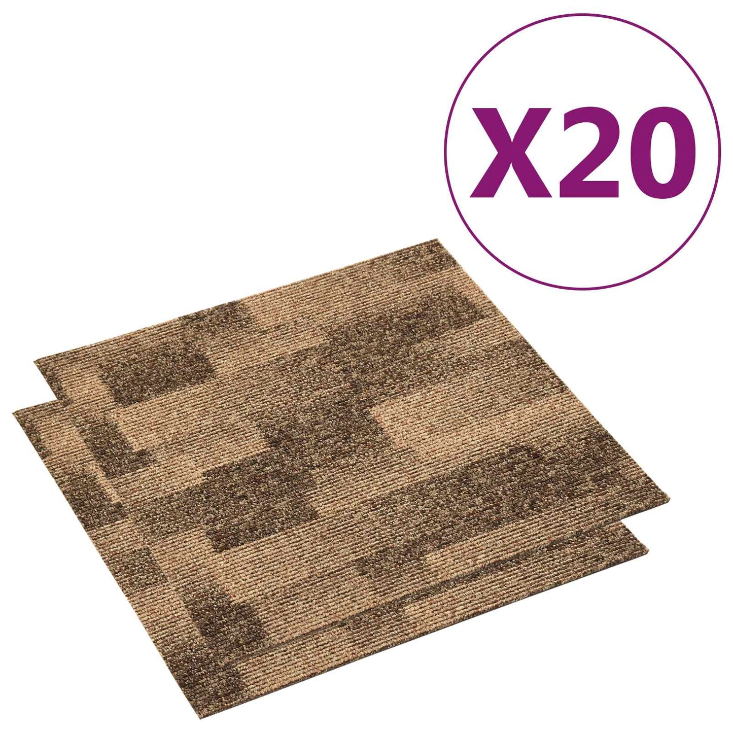 Vloertapijt 20 pcs Bruin 50 x 50 cm PP is nu te koop bij PeponiXL, paradijselijk wonen!