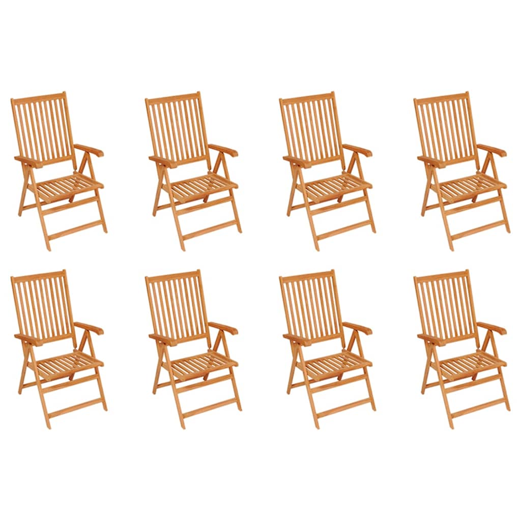 Tuinstoelen 8 st verstelbaar massief teakhout is nu te koop bij PeponiXL, paradijselijk wonen!