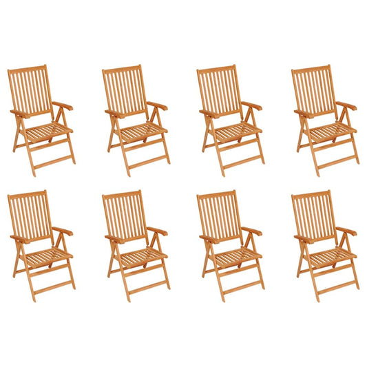 Tuinstoelen 8 st verstelbaar massief teakhout is nu te koop bij PeponiXL, paradijselijk wonen!
