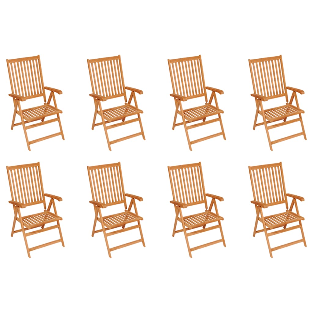 Tuinstoelen 8 st verstelbaar met kussens massief teakhout is nu te koop bij PeponiXL, paradijselijk wonen!
