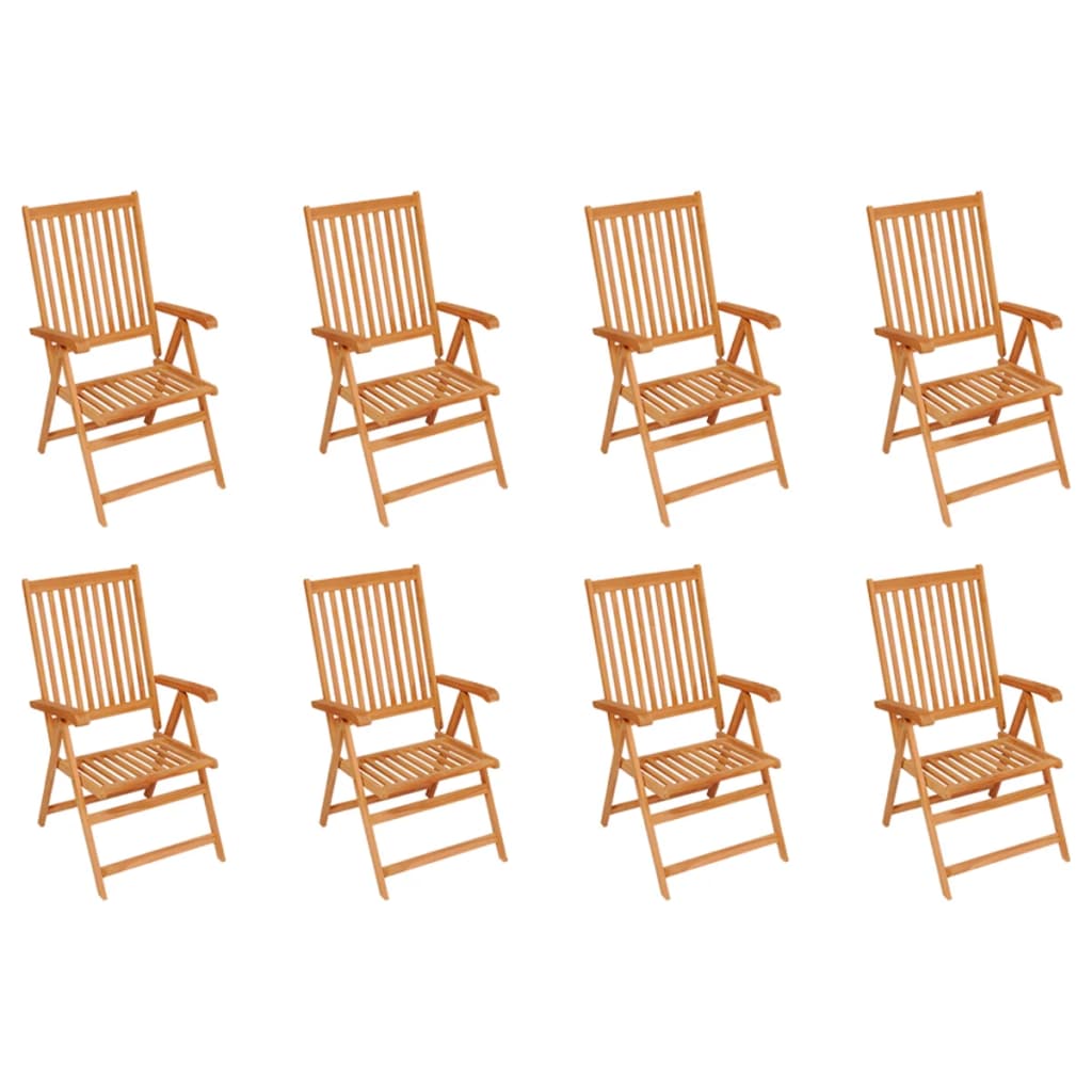 Tuinstoelen 8 st verstelbaar met kussens massief teakhout is nu te koop bij PeponiXL, paradijselijk wonen!