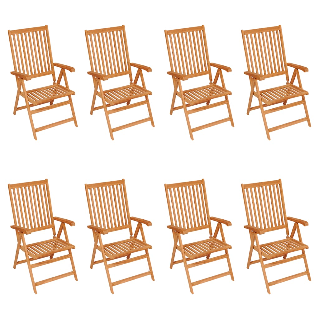 Tuinstoelen 8 st verstelbaar met kussens massief teakhout is nu te koop bij PeponiXL, paradijselijk wonen!