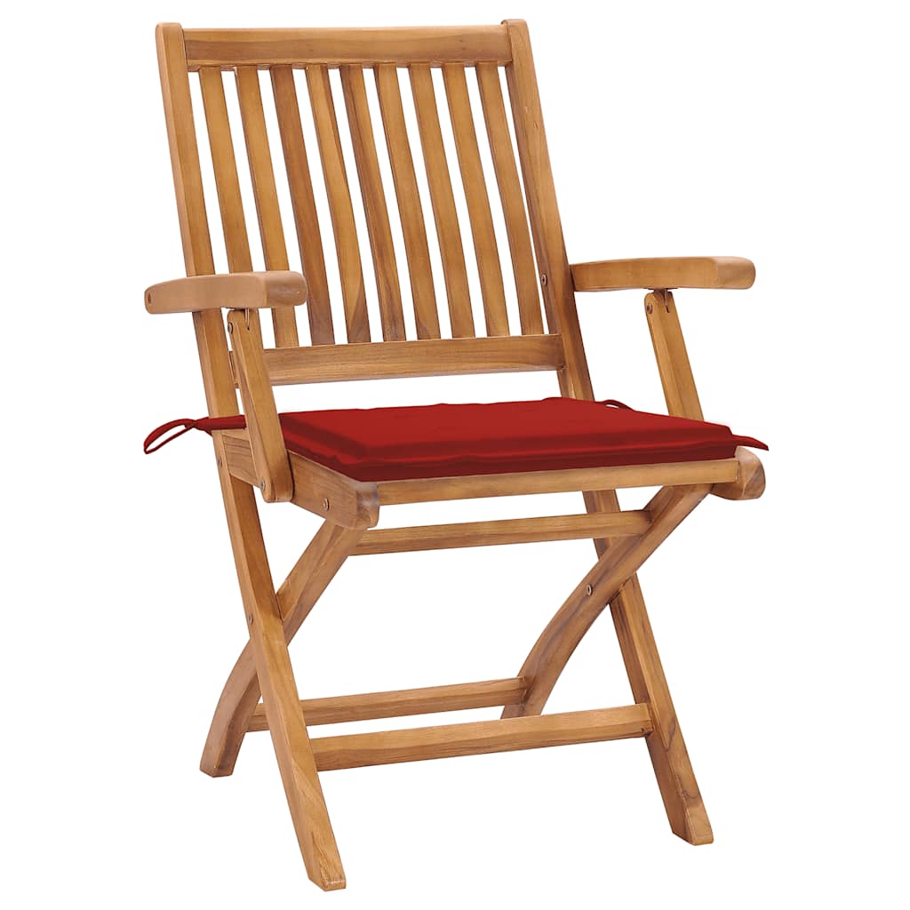 Tuinstoelen 4 st inklapbaar met kussens massief teakhout is nu te koop bij PeponiXL, paradijselijk wonen!