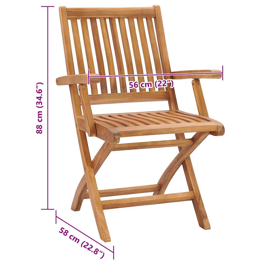 Tuinstoelen 4 st inklapbaar met kussens massief teakhout is nu te koop bij PeponiXL, paradijselijk wonen!