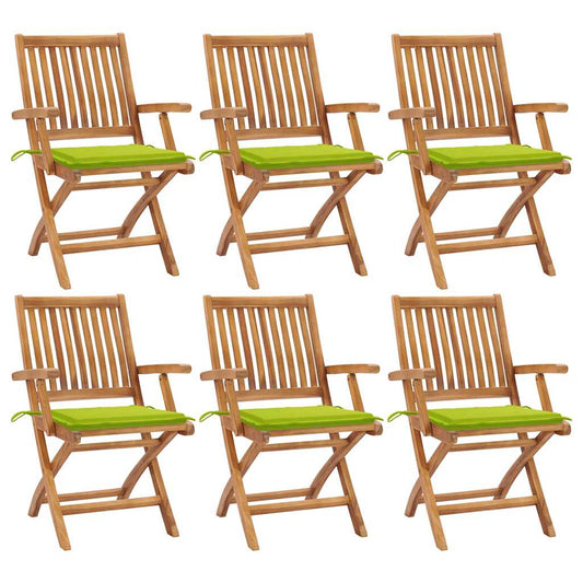 Tuinstoelen 6 st inklapbaar met kussens massief teakhout is nu te koop bij PeponiXL, paradijselijk wonen!