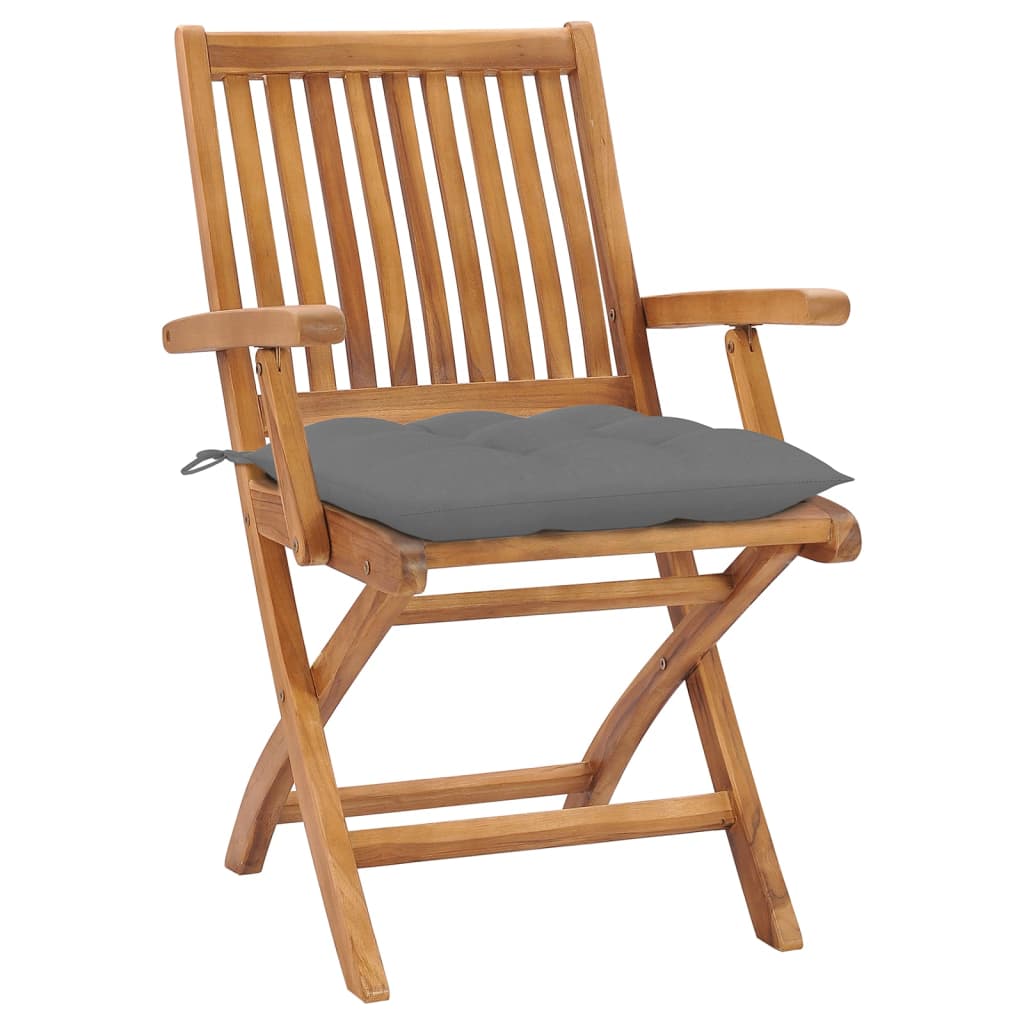 Tuinstoelen 6 st inklapbaar met kussens massief teakhout is nu te koop bij PeponiXL, paradijselijk wonen!