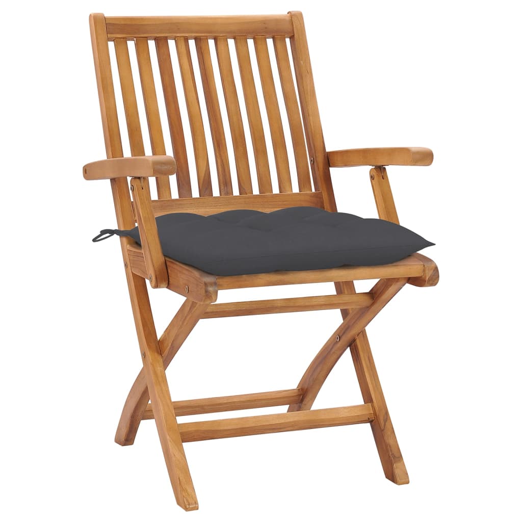 Tuinstoelen 8 st inklapbaar met kussens massief teakhout is nu te koop bij PeponiXL, paradijselijk wonen!