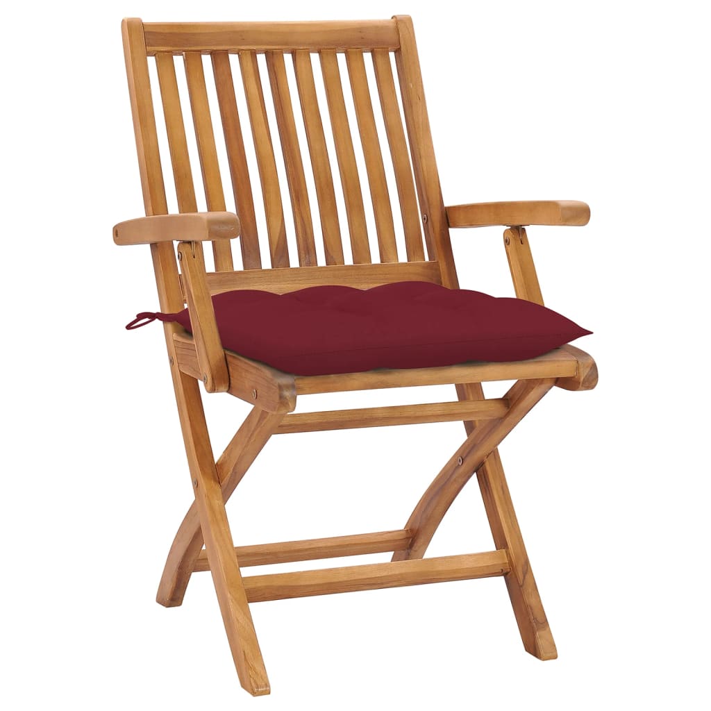 Tuinstoelen 8 st inklapbaar met kussens massief teakhout is nu te koop bij PeponiXL, paradijselijk wonen!