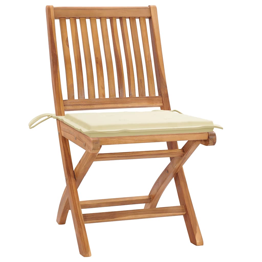 Tuinstoelen 6 st inklapbaar met kussens massief teakhout is nu te koop bij PeponiXL, paradijselijk wonen!
