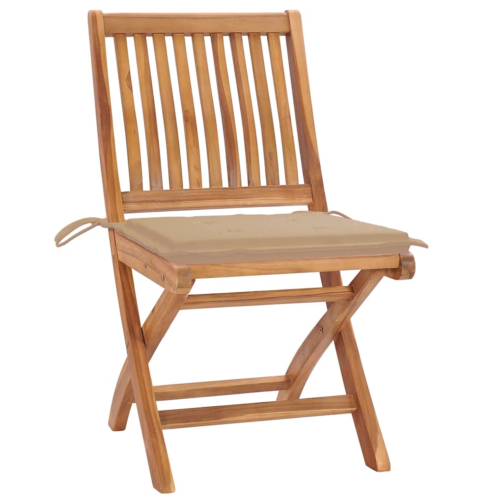 Tuinstoelen 6 st inklapbaar met kussens massief teakhout is nu te koop bij PeponiXL, paradijselijk wonen!