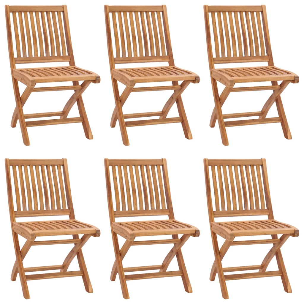 Tuinstoelen 6 st inklapbaar met kussens massief teakhout is nu te koop bij PeponiXL, paradijselijk wonen!