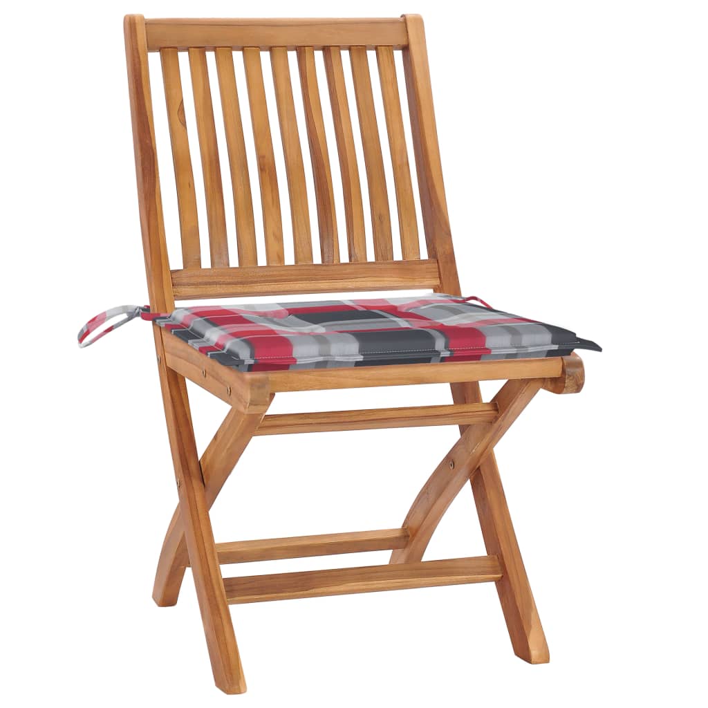Tuinstoelen 6 st inklapbaar met kussens massief teakhout is nu te koop bij PeponiXL, paradijselijk wonen!