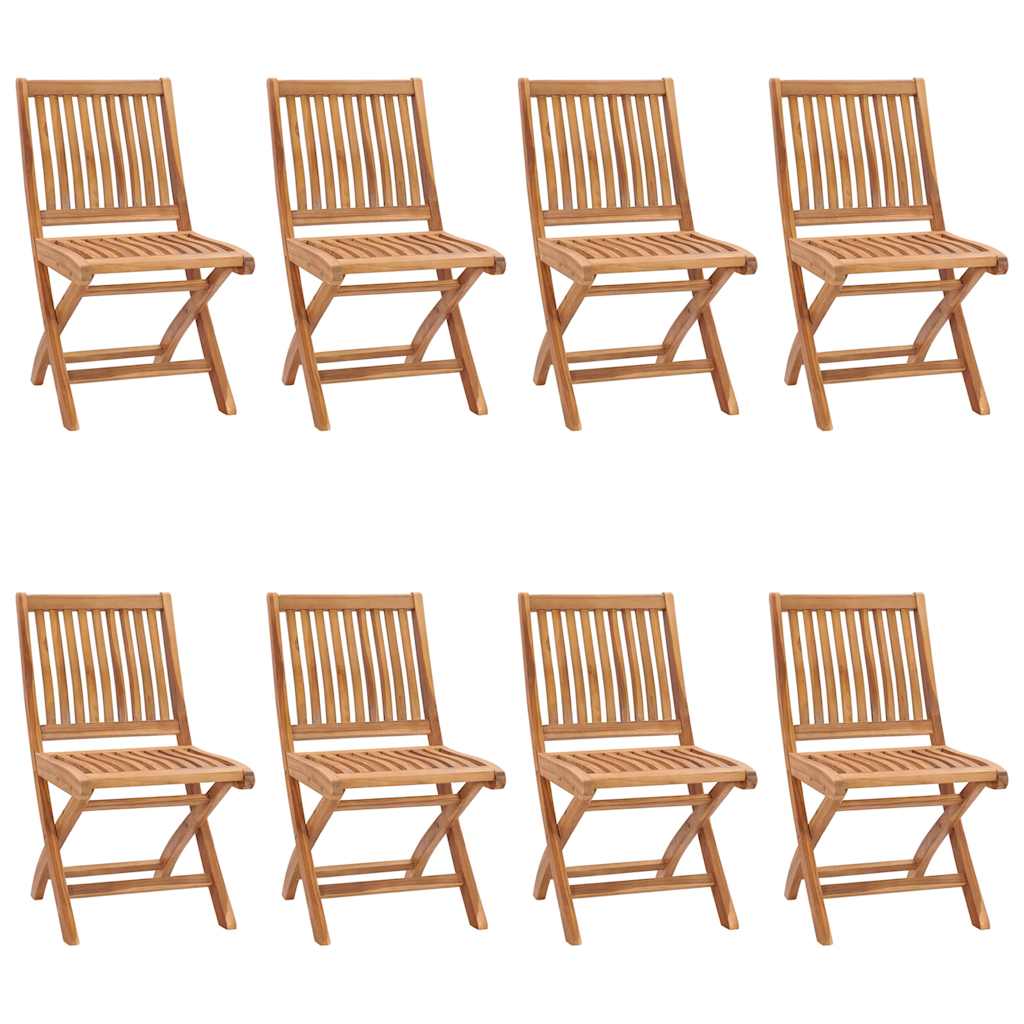 Tuinstoelen 8 st inklapbaar met kussens massief teakhout is nu te koop bij PeponiXL, paradijselijk wonen!