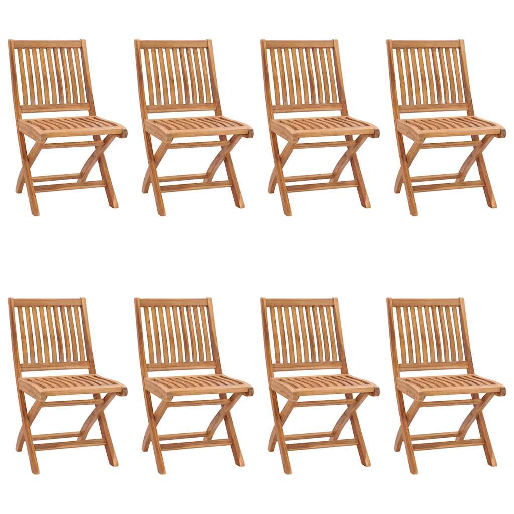 Tuinstoelen 8 st inklapbaar met kussens massief teakhout is nu te koop bij PeponiXL, paradijselijk wonen!