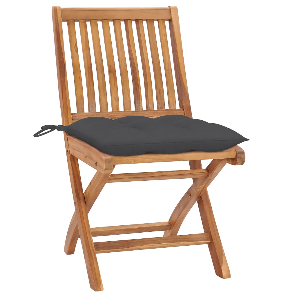 Tuinstoelen 8 st inklapbaar met kussens massief teakhout is nu te koop bij PeponiXL, paradijselijk wonen!