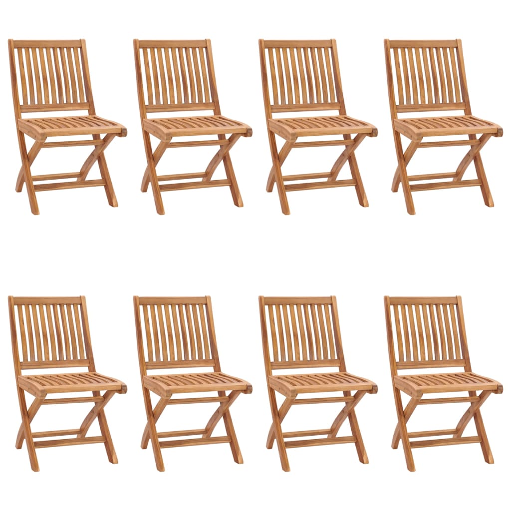 Tuinstoelen 8 st inklapbaar met kussens massief teakhout is nu te koop bij PeponiXL, paradijselijk wonen!