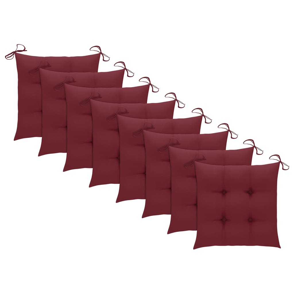Tuinstoelen 8 st inklapbaar met kussens massief teakhout is nu te koop bij PeponiXL, paradijselijk wonen!