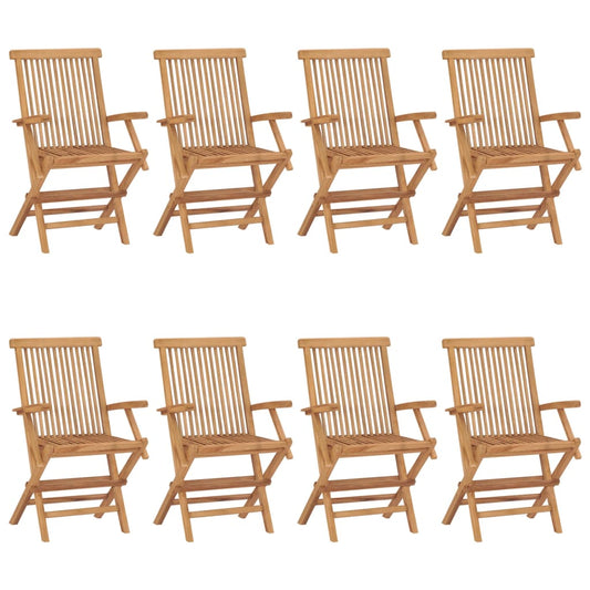 Tuinstoelen 8 st massief teakhout is nu te koop bij PeponiXL, paradijselijk wonen!
