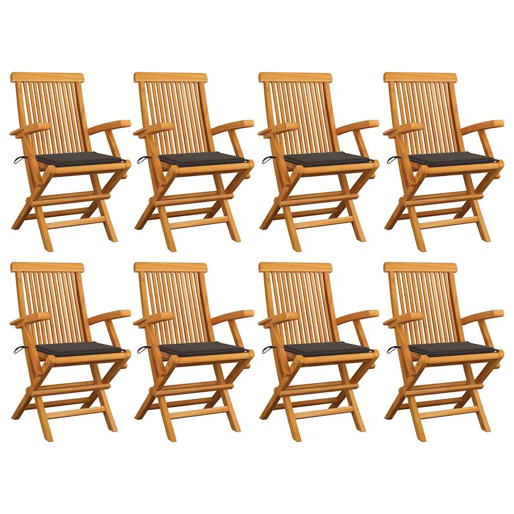 Tuinstoelen 8 st met taupe kussens massief teakhout is nu te koop bij PeponiXL, paradijselijk wonen!