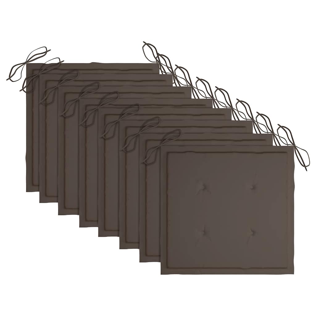 Tuinstoelen 8 st met taupe kussens massief teakhout is nu te koop bij PeponiXL, paradijselijk wonen!