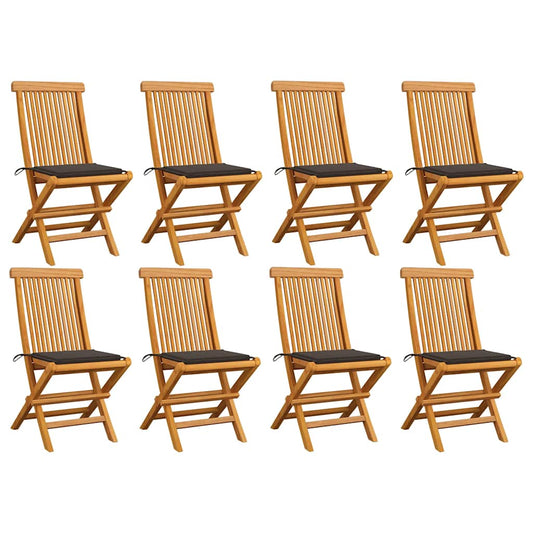 Tuinstoelen 8 st met taupe kussens massief teakhout is nu te koop bij PeponiXL, paradijselijk wonen!