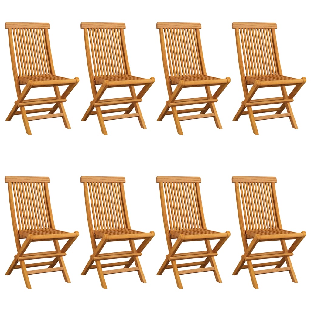 Tuinstoelen 8 st met crèmewitte kussens massief teakhout is nu te koop bij PeponiXL, paradijselijk wonen!
