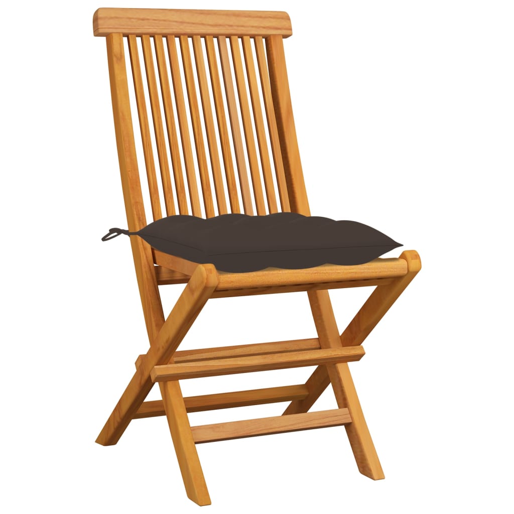 Tuinstoelen 8 st met taupe kussens massief teakhout is nu te koop bij PeponiXL, paradijselijk wonen!