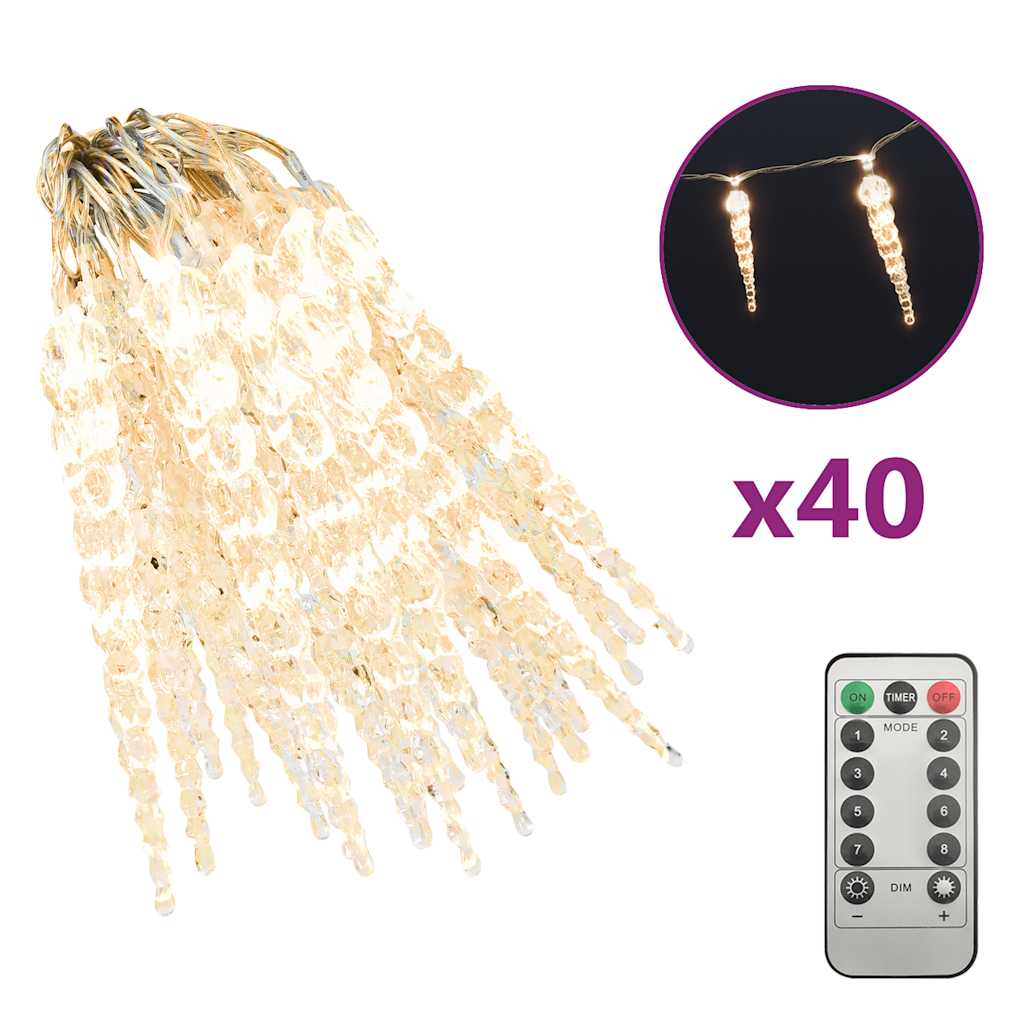 Kerstverlichting ijspegel met 40 LED's acryl warmwit is nu te koop bij PeponiXL, paradijselijk wonen!
