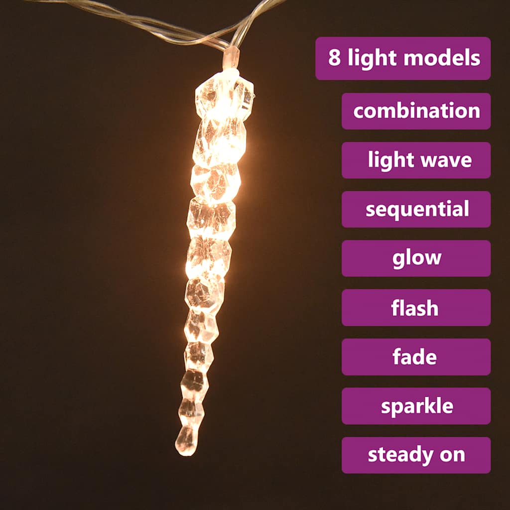 Kerstverlichting ijspegel met 40 LED's acryl warmwit is nu te koop bij PeponiXL, paradijselijk wonen!