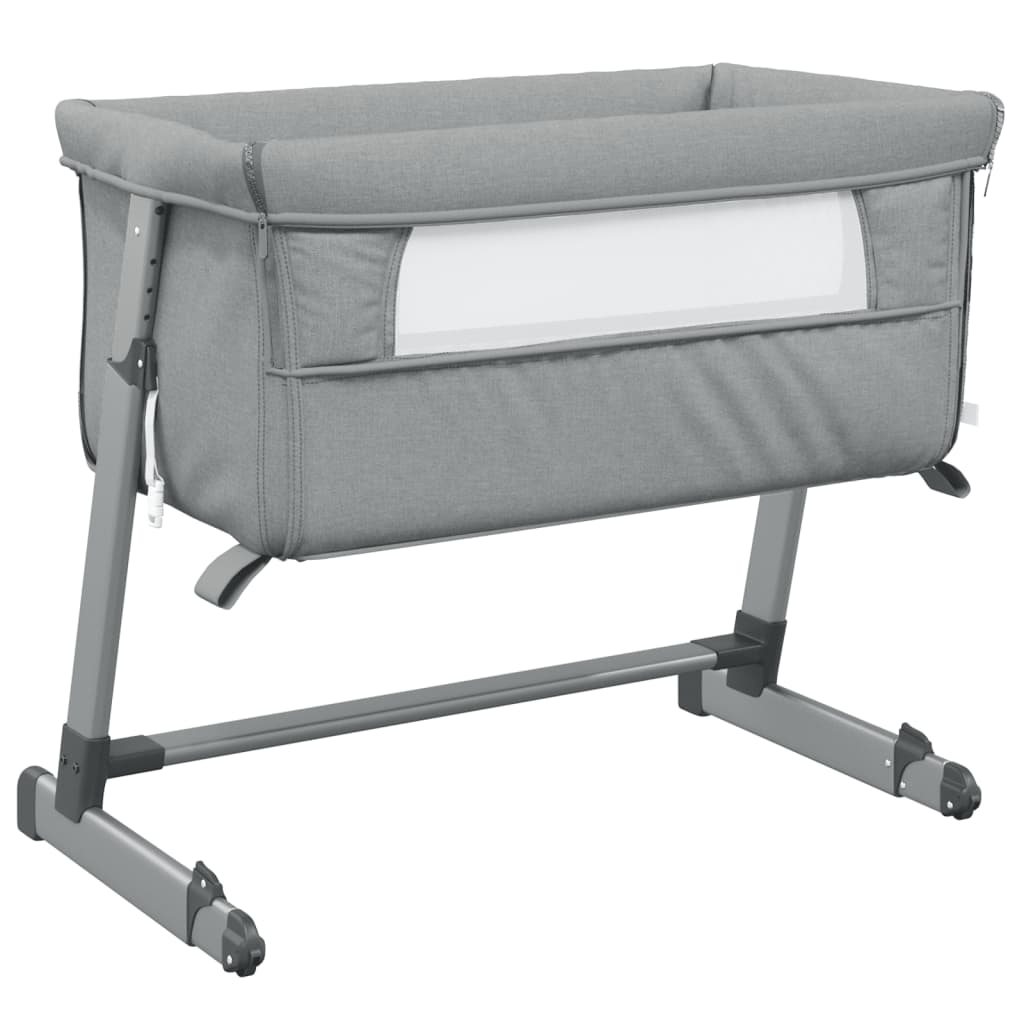 Babybed met matras linnen lichtgrijs is nu te koop bij PeponiXL, paradijselijk wonen!