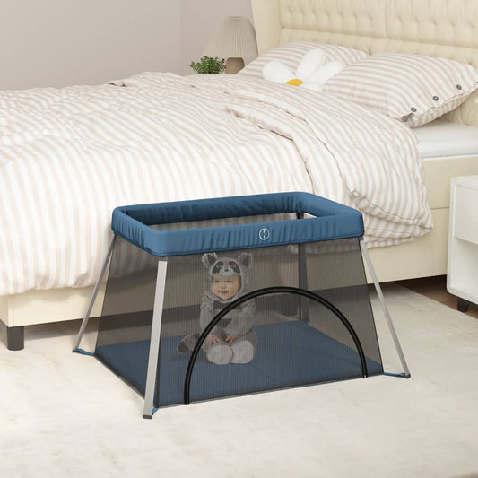 Babybox met matras linnen marineblauw is nu te koop bij PeponiXL, paradijselijk wonen!