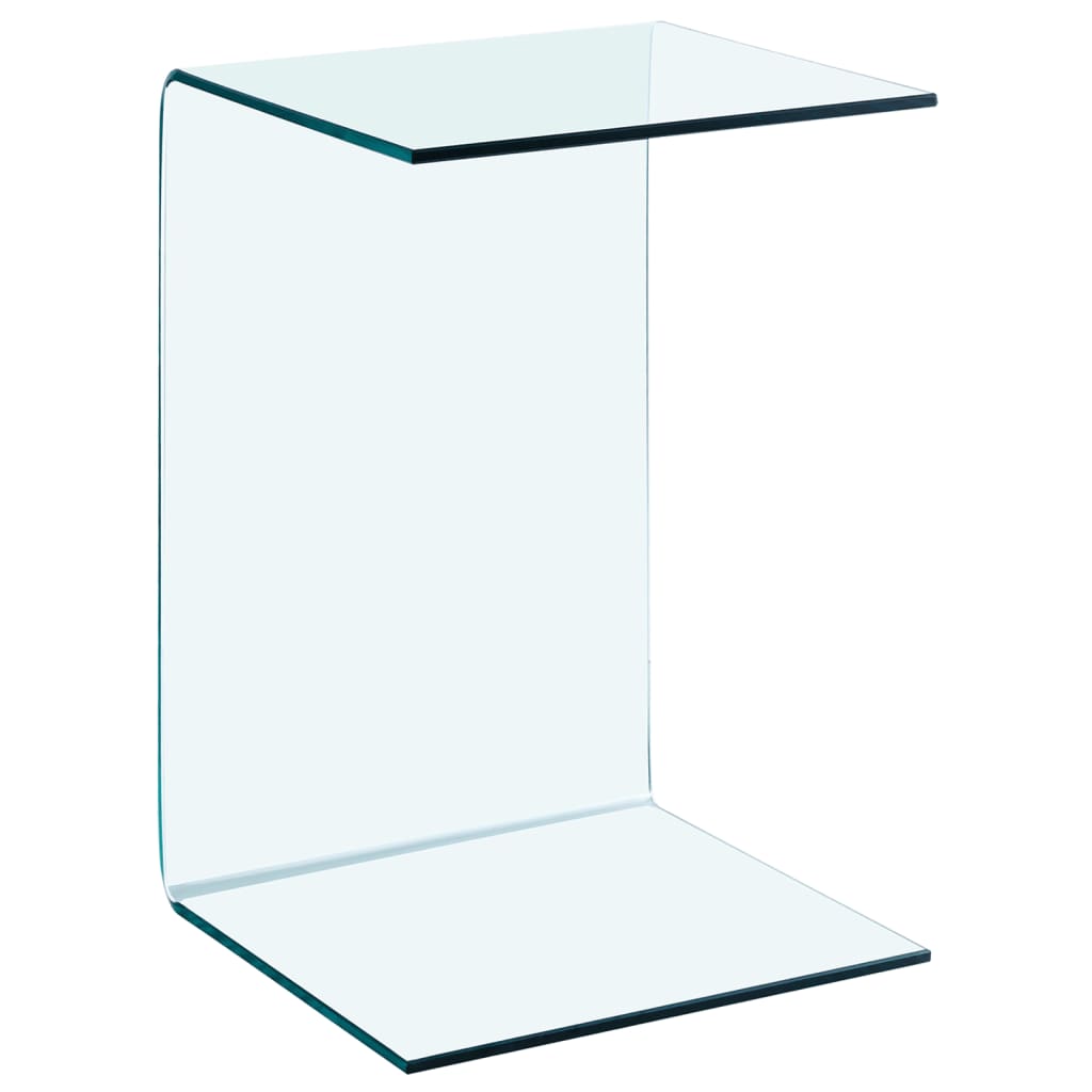 Bijzettafel 40x40x60 cm gehard glas is nu te koop bij PeponiXL, paradijselijk wonen!