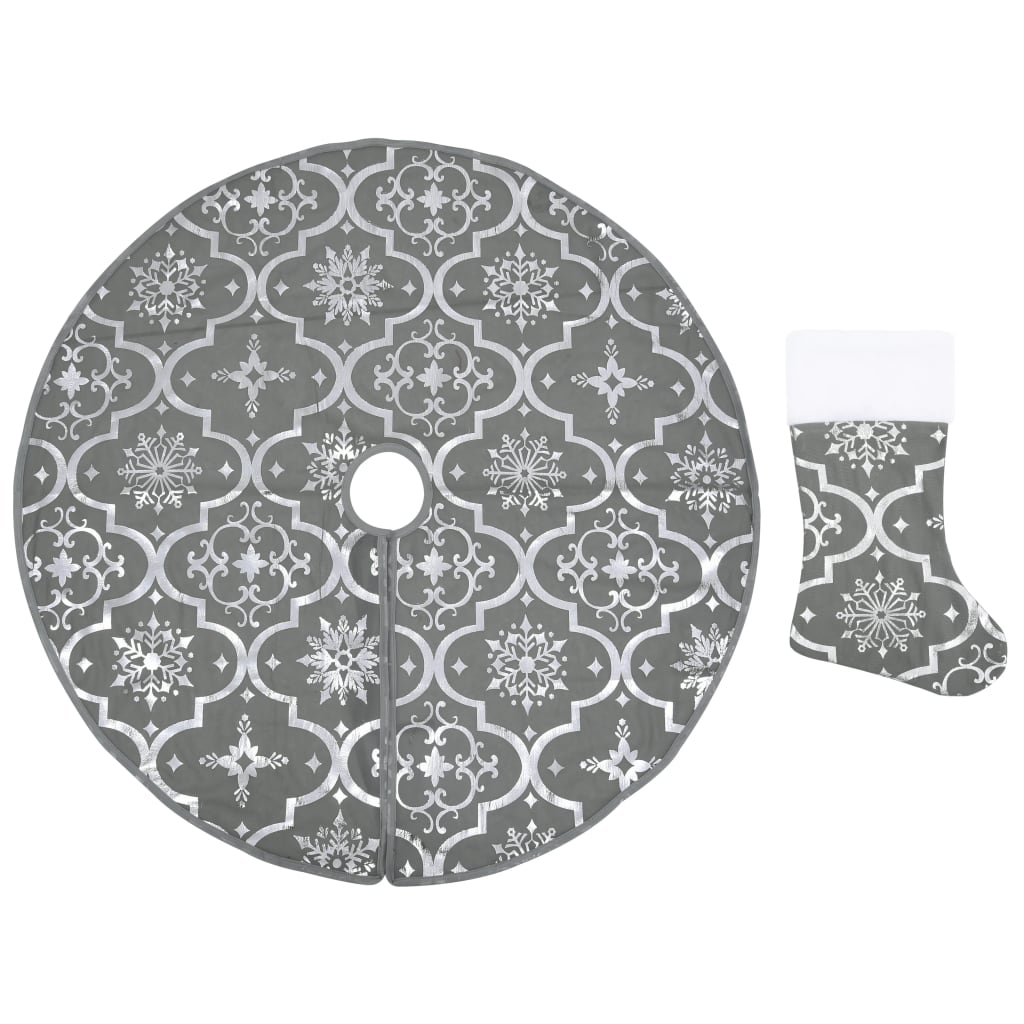 Kerstboomrok luxe met sok 90 cm stof grijs is nu te koop bij PeponiXL, paradijselijk wonen!