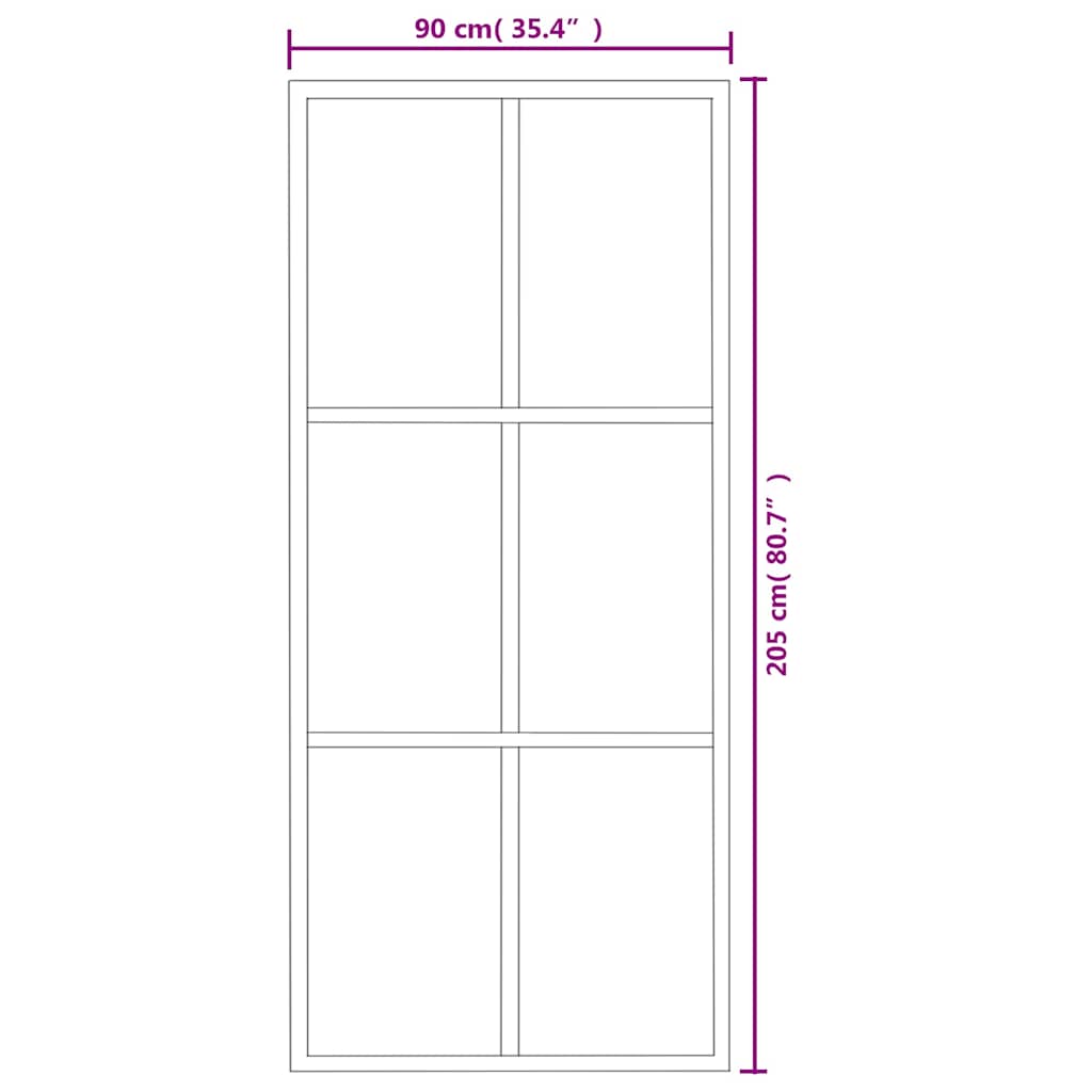 Schuifdeur 90x205 cm ESG-glas en aluminium zwart is nu te koop bij PeponiXL, paradijselijk wonen!