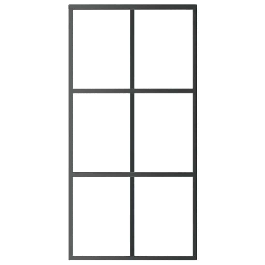 Schuifdeur 102x205 cm ESG-glas en aluminium zwart is nu te koop bij PeponiXL, paradijselijk wonen!