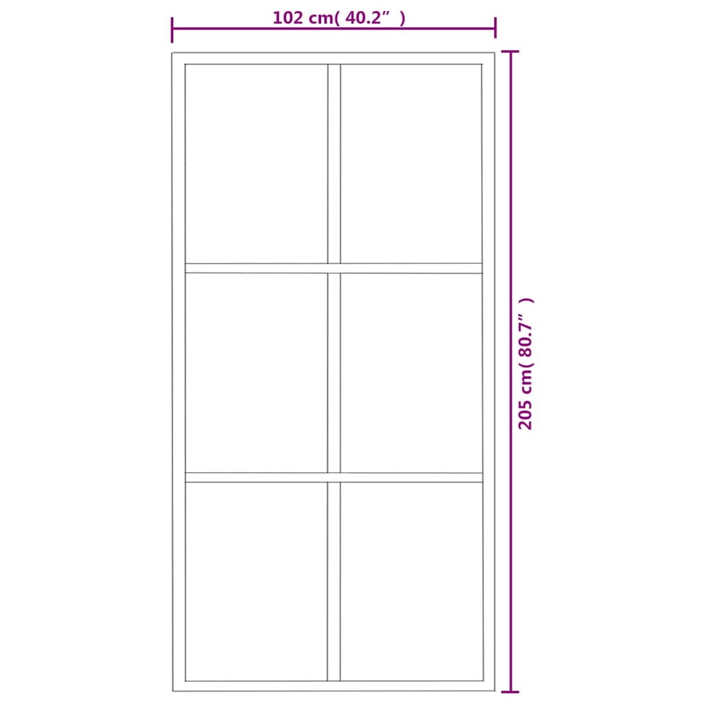 Schuifdeur 102x205 cm ESG-glas en aluminium zwart is nu te koop bij PeponiXL, paradijselijk wonen!